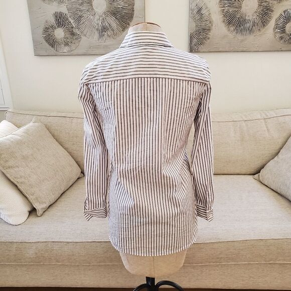 Lafayette 148 New York Helen Striped Blouse sz XS - Picture 7 of 13